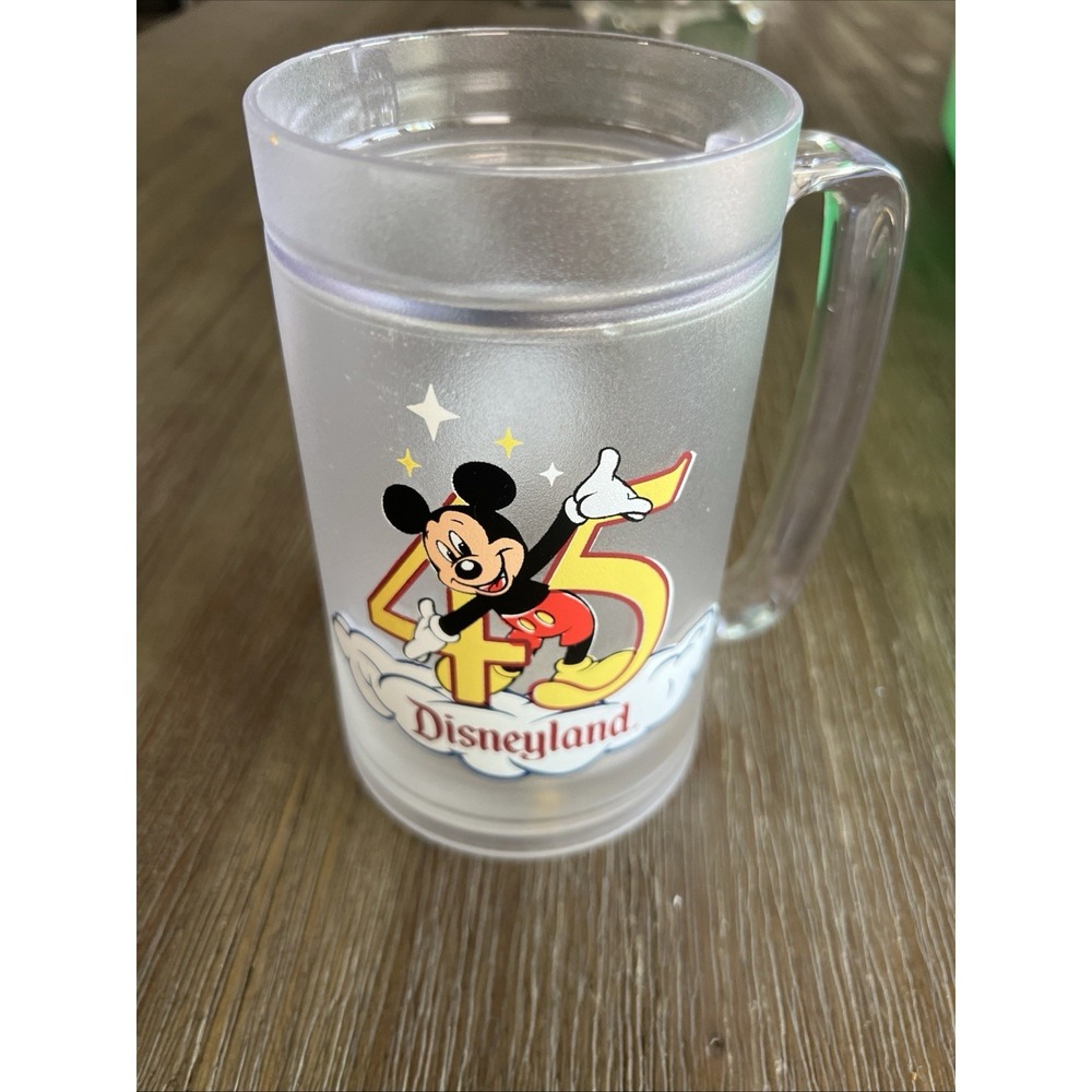 Disneyland Thermo-Serv Plastic Mug / Stein Souvenir "45" Years Mickey Mouse